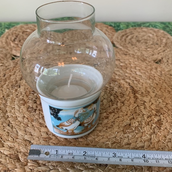 Vintage mini candle lantern with geese, EUC - Picture 13 of 14